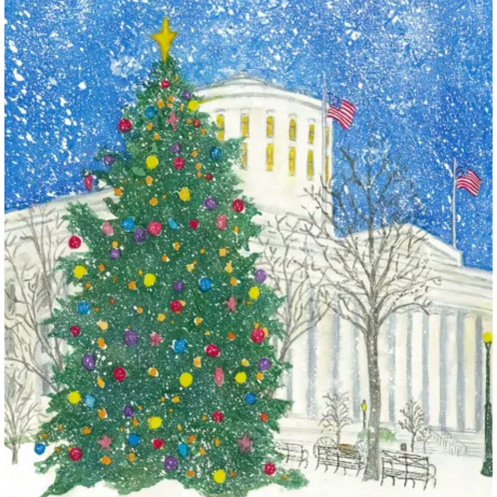Snowy Holidays at the Statehouse Magnet by Jim Siemer