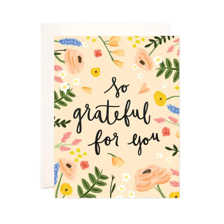 So Grateful Floral Greeting Card