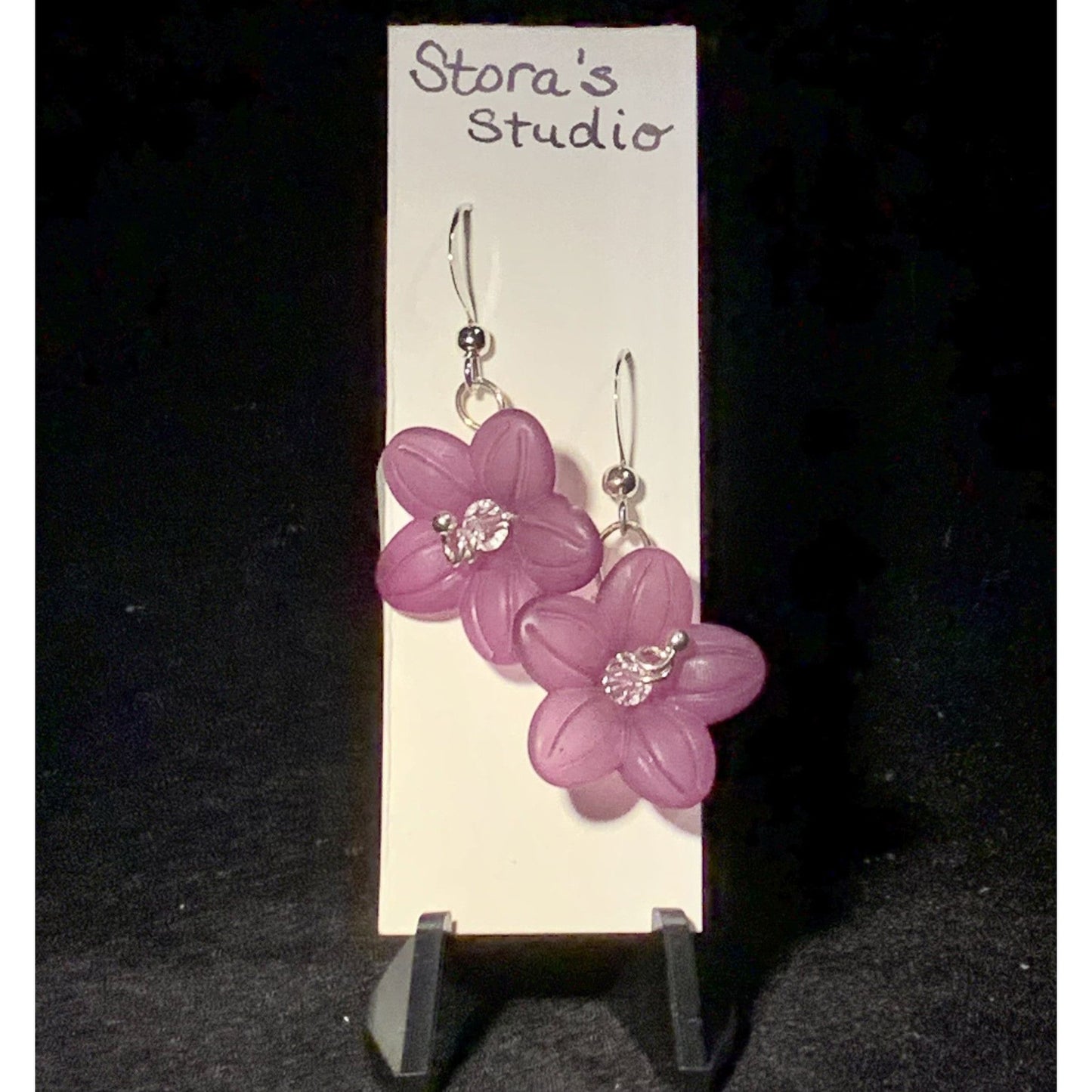 Spring Purple Acrylic Flower Earrings