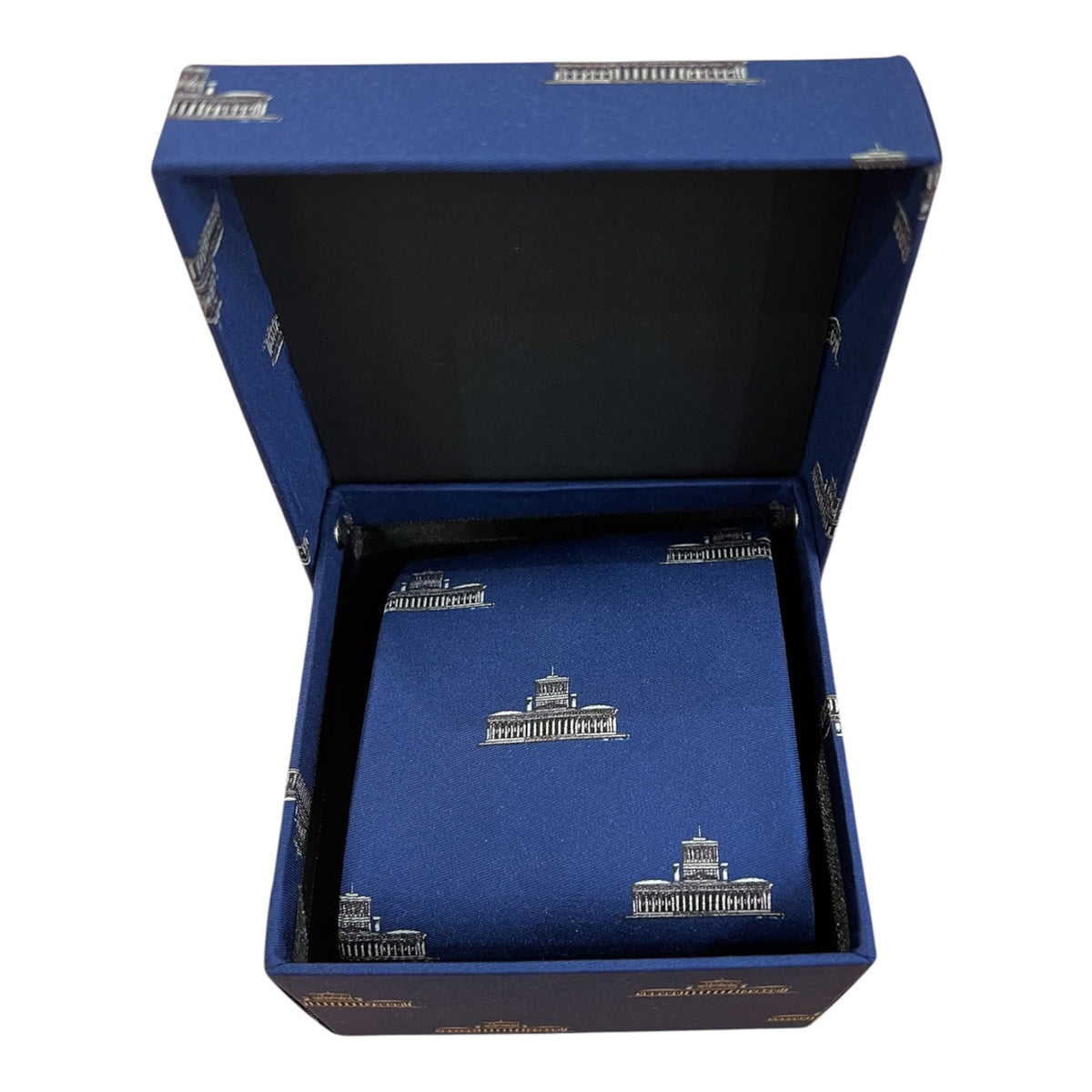Ohio Statehouse Navy Silk Tie with or without Matching Tie Box