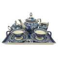10 Pc. Reproduction Transferware Tea Set with Tray