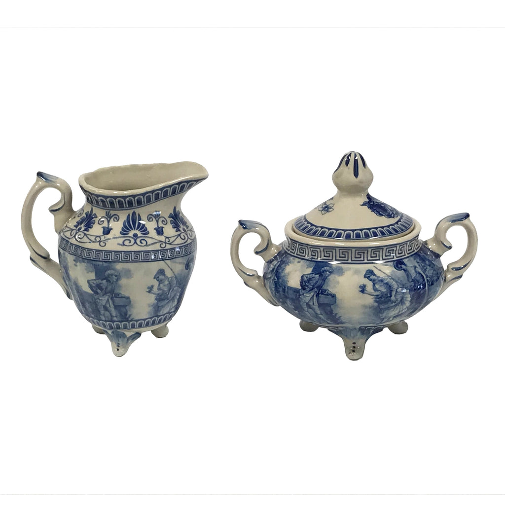 10 Pc. Reproduction Transferware Tea Set with Tray
