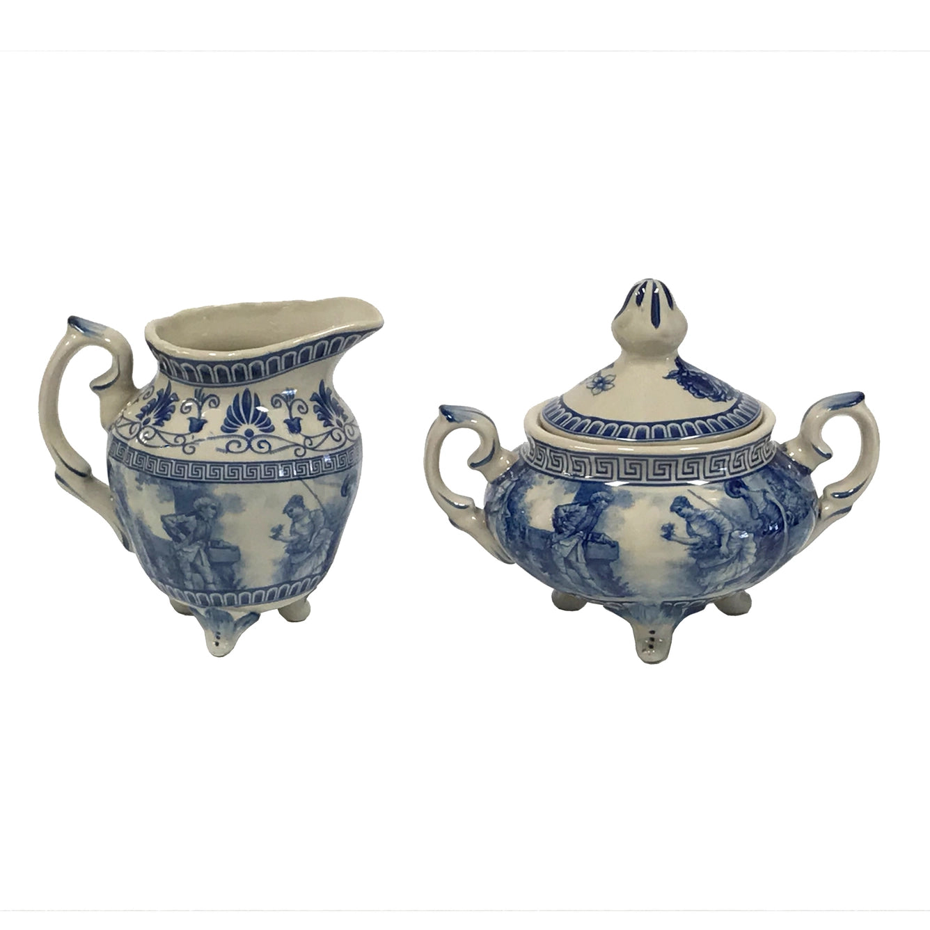 10 Pc. Reproduction Transferware Tea Set with Tray