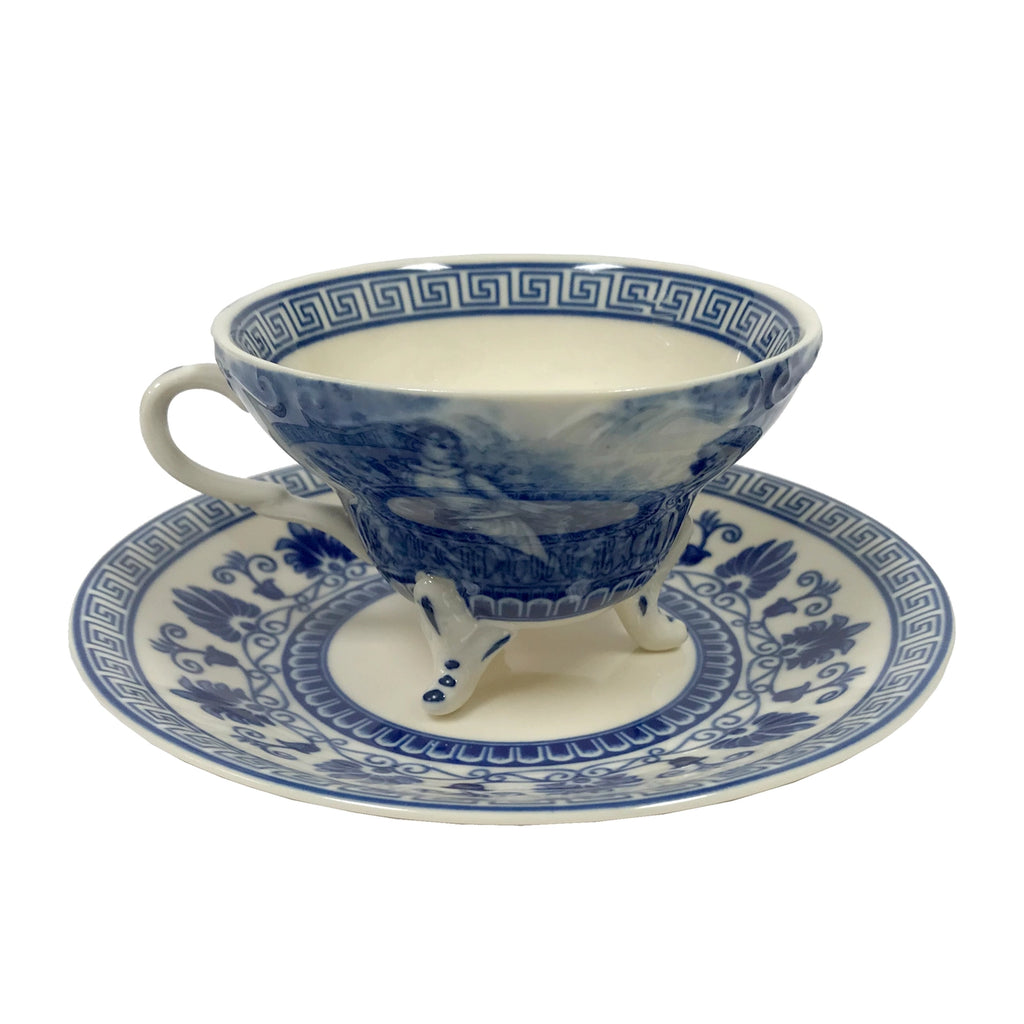 10 Pc. Reproduction Transferware Tea Set with Tray