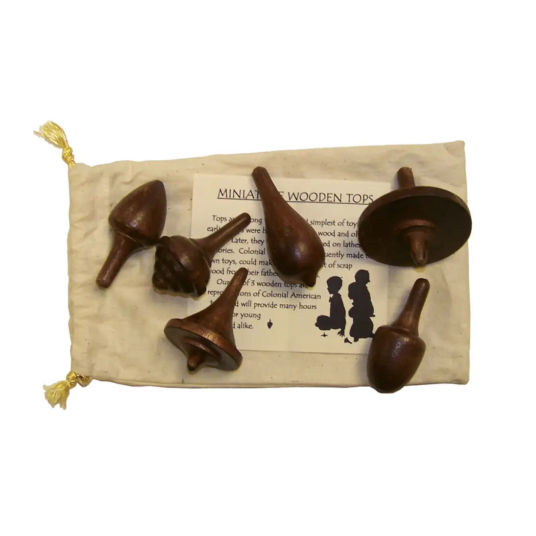 Spinning Wood Tops Set of 6