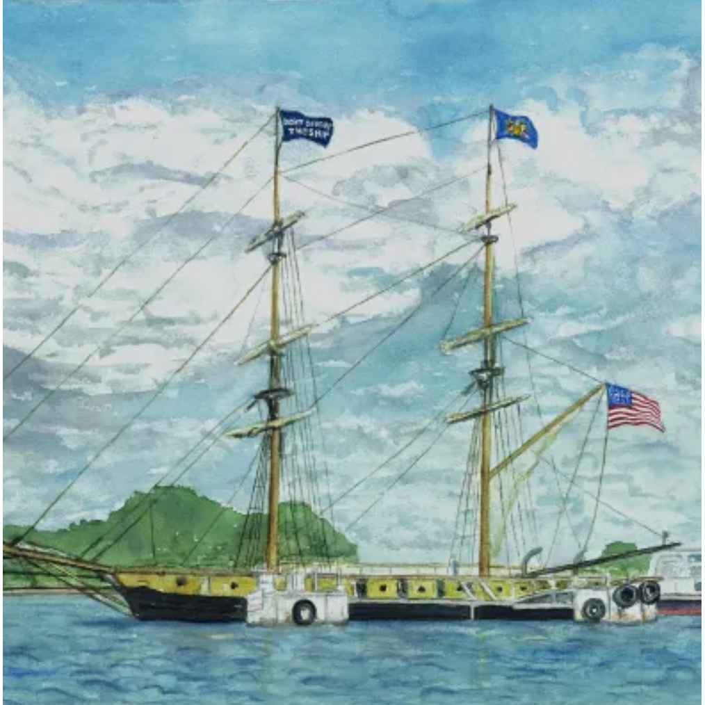 US Brig Niagara Docked at Put-In-Bay Notecard by Jim Siemer