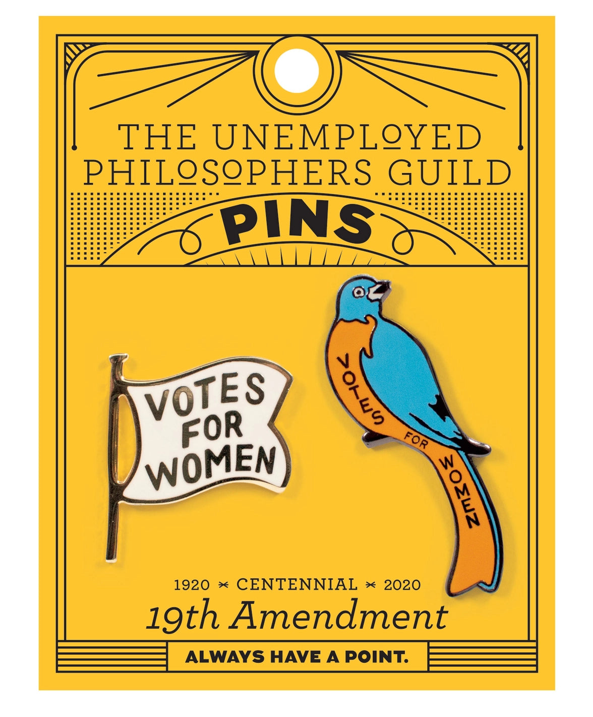 19th Amendment Votes for Women Lapel Pins