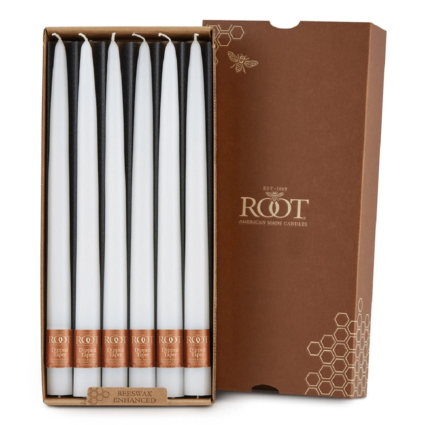 ROOT 12 White Hand Dipped Taper Candles