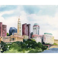 Columbus Skyline 5x7 Print by Local Artist Yao Cheng