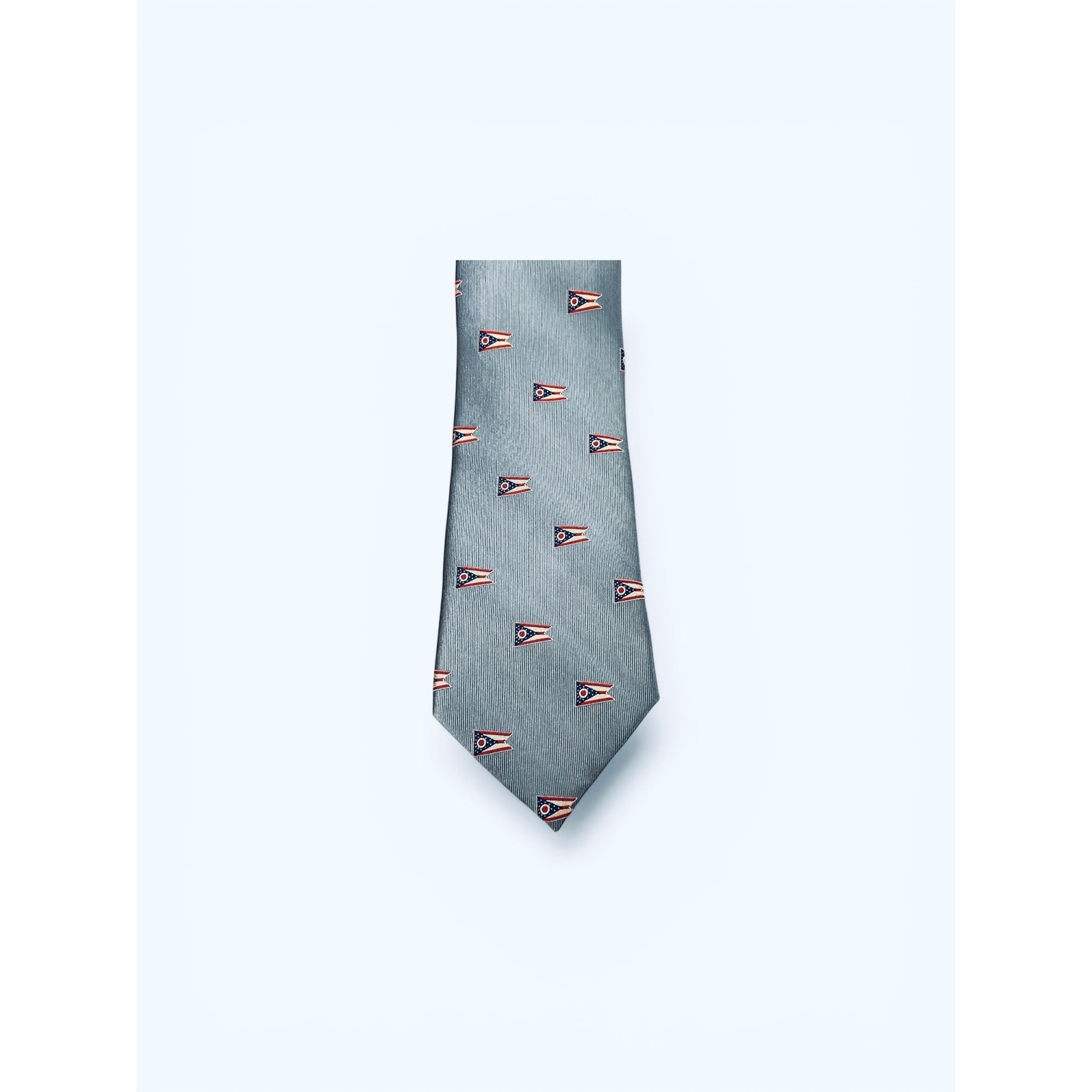 Carolina Blue Silk Woven Ohio Flag Tie