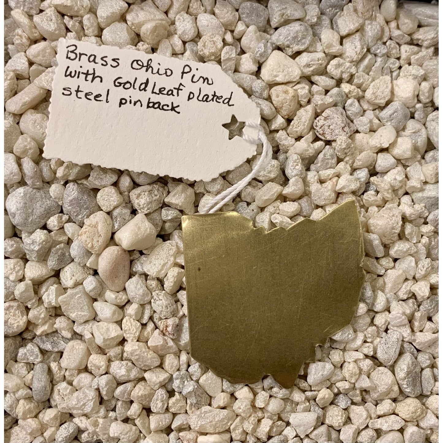 Brass Ohio Pin Gold Leaf
