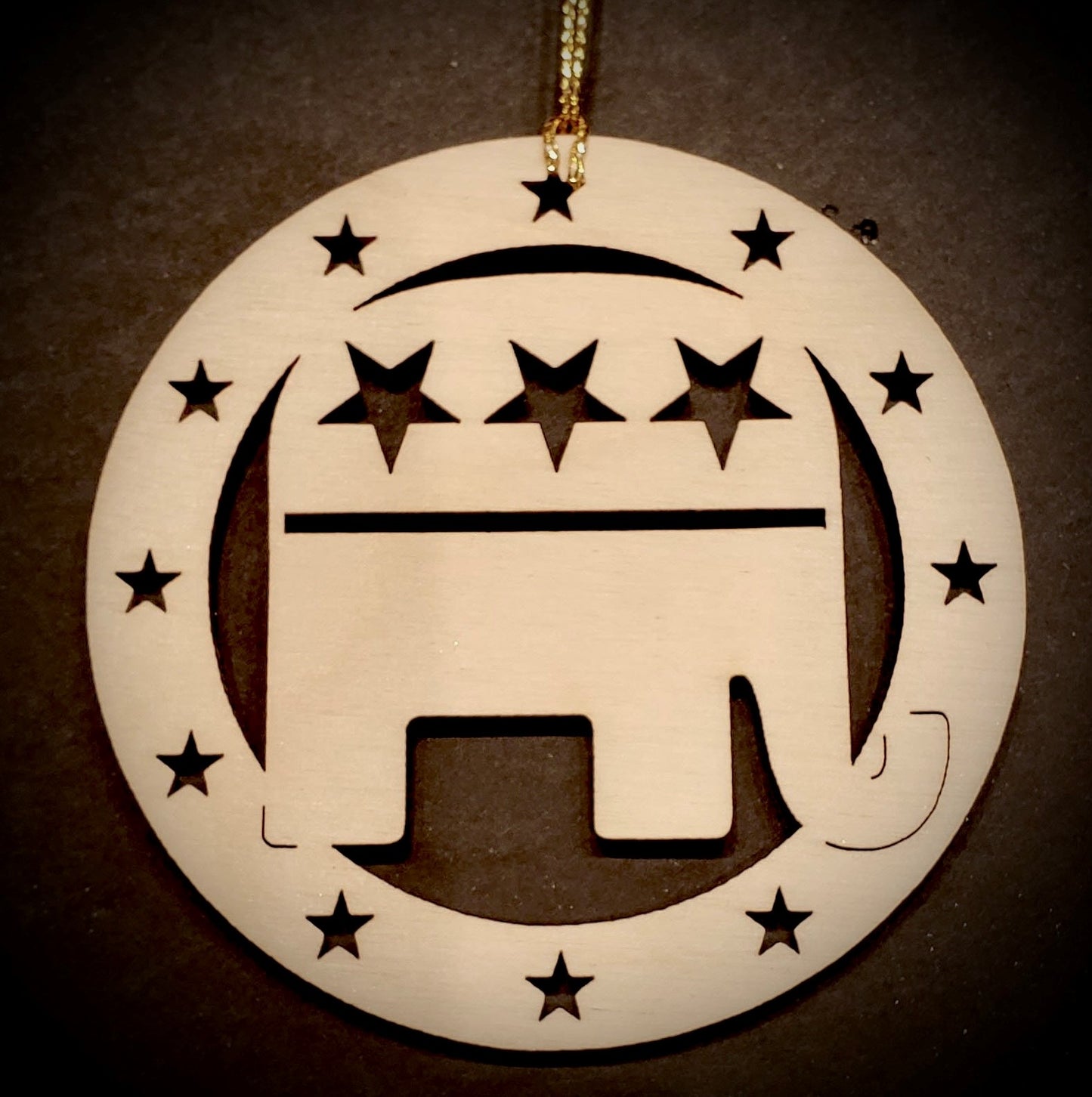 Wooden Republican Ornament