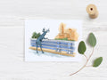 Scioto Lounge Bronze Deer Card Scioto Mile by Local Artist