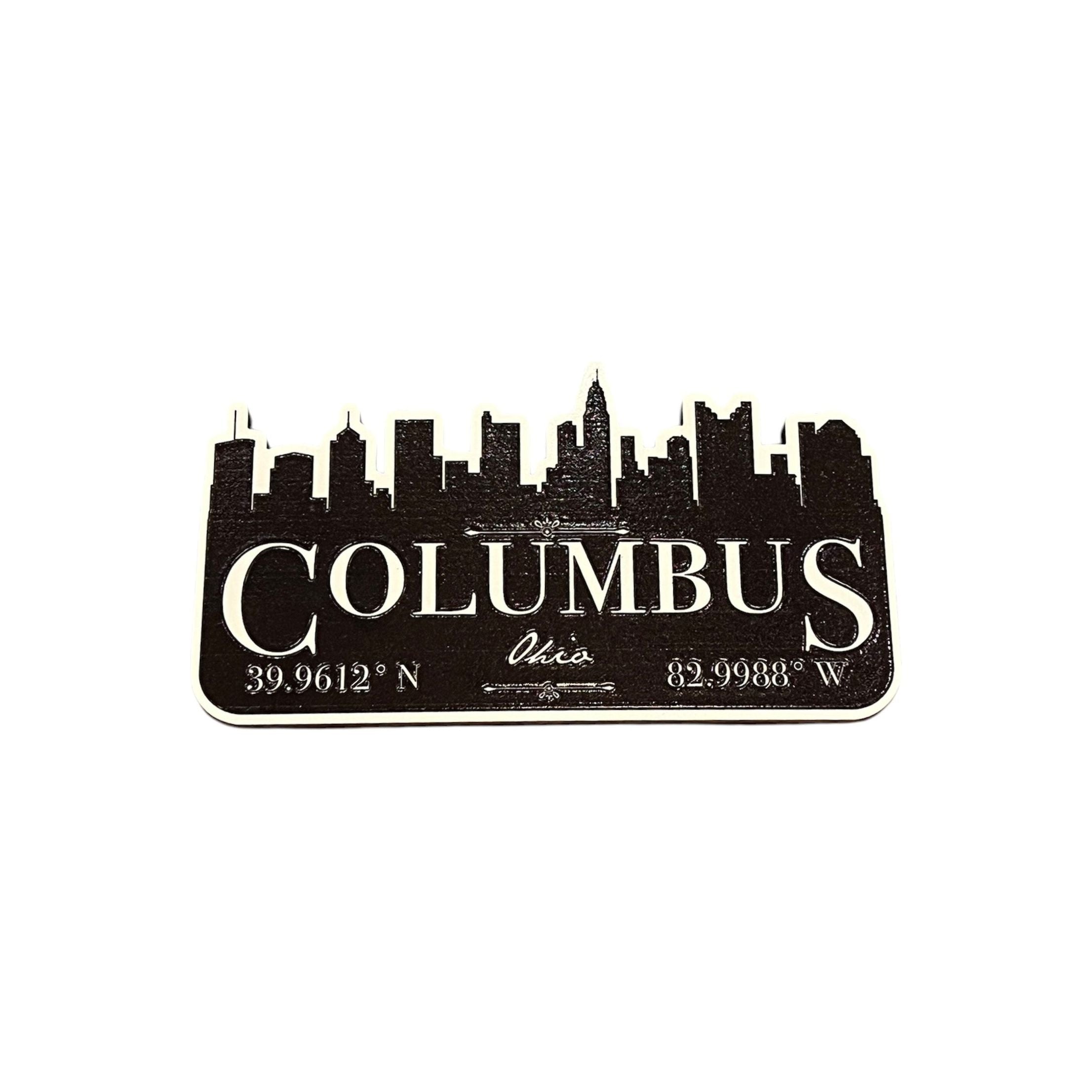 Columbus Skyline Wooden Magnet