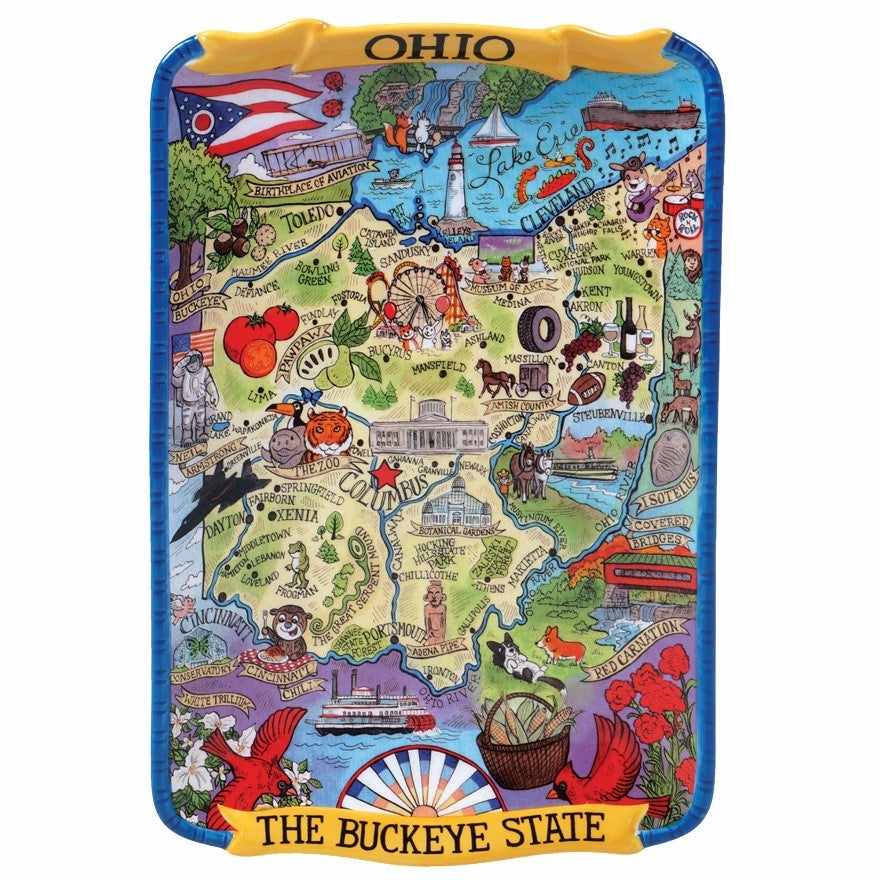 Ohio Souvenir Rectangular Platter – Statehouse Museum Shop
