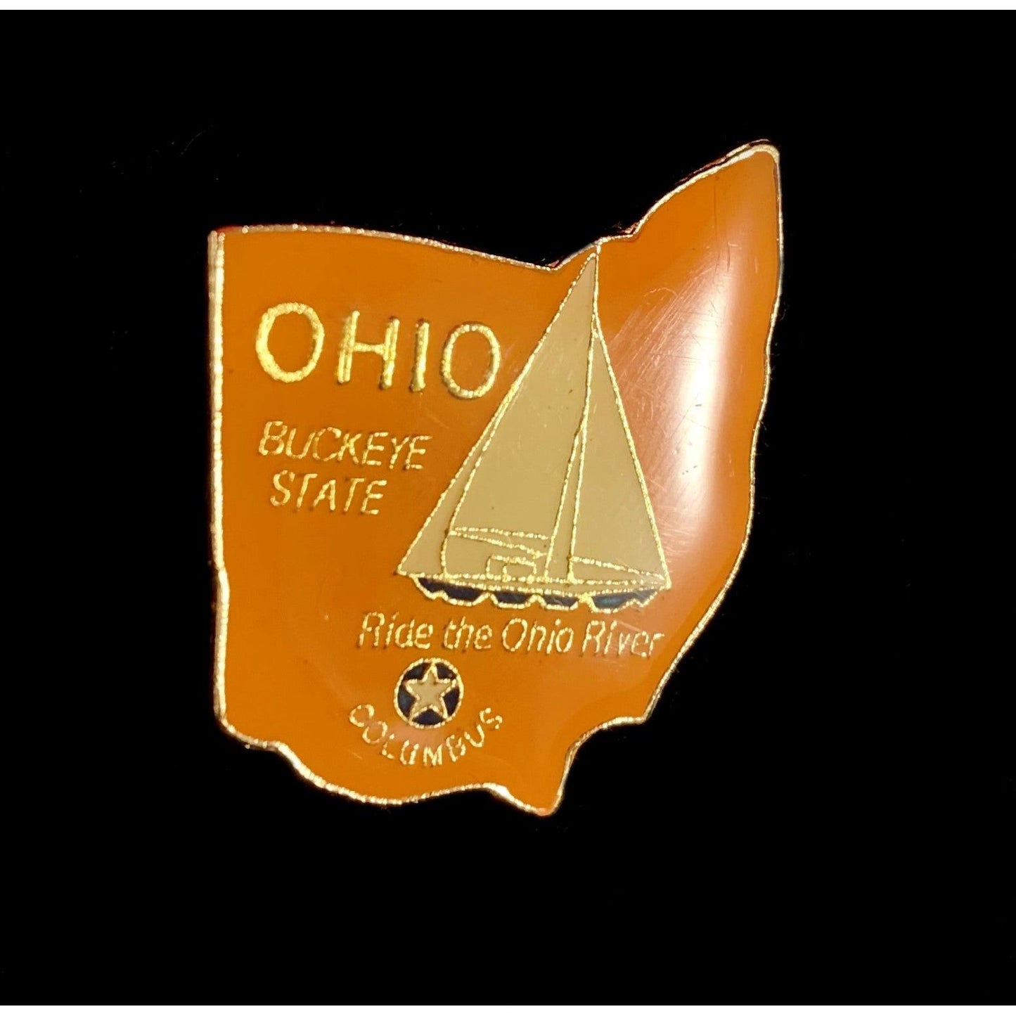 Orange Ohio Lapel Pin