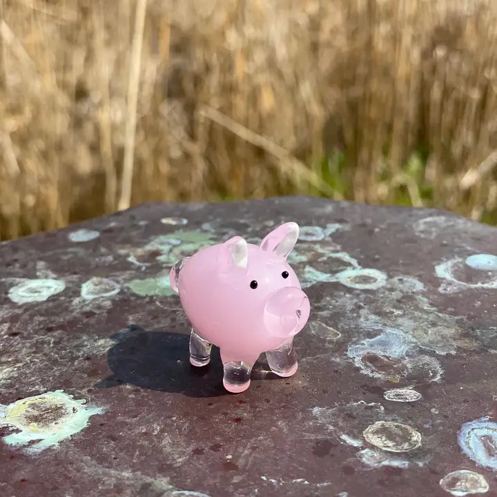 Glass Pig Figurine