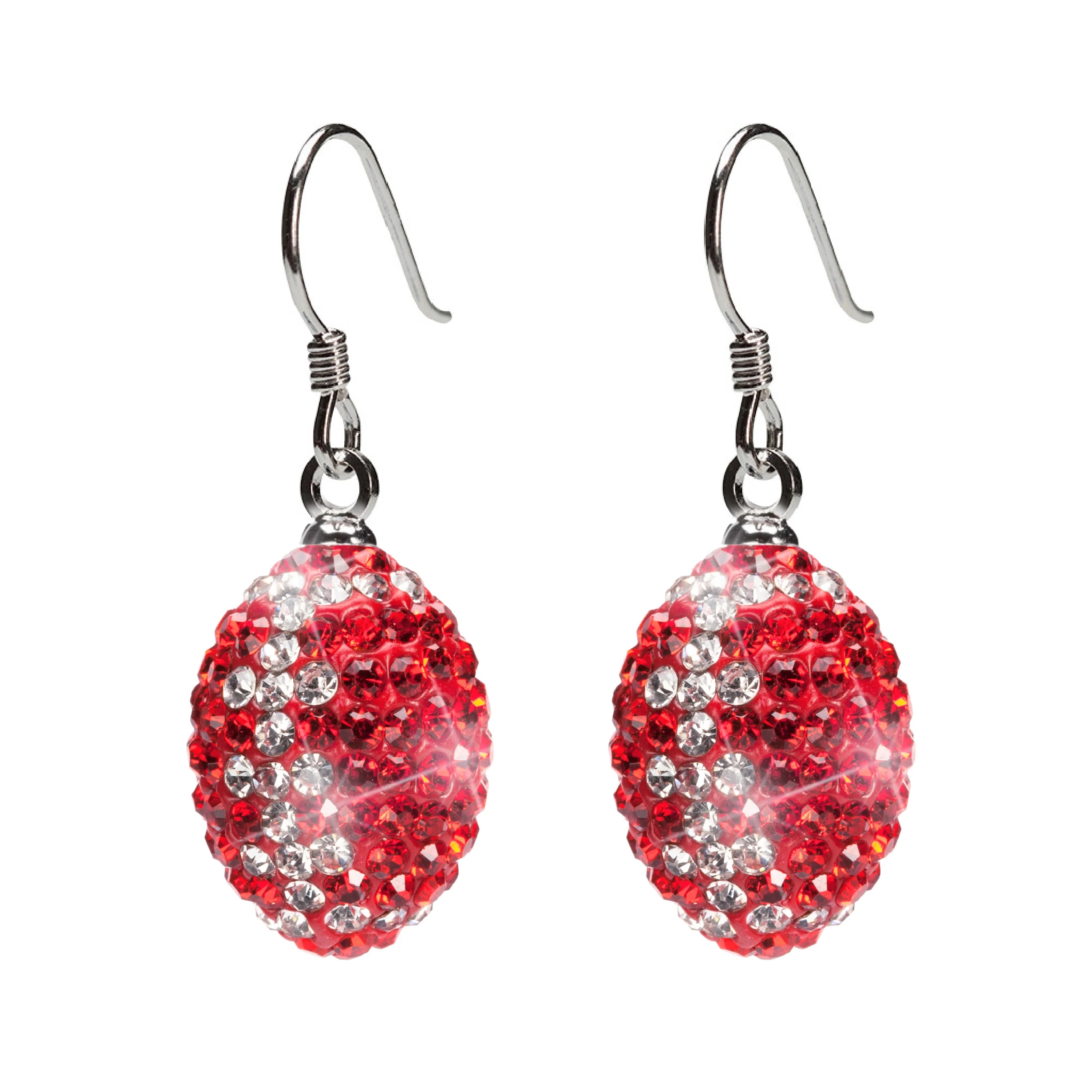 Crystal Football Earrings