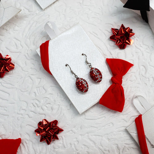 Crystal Football Earrings