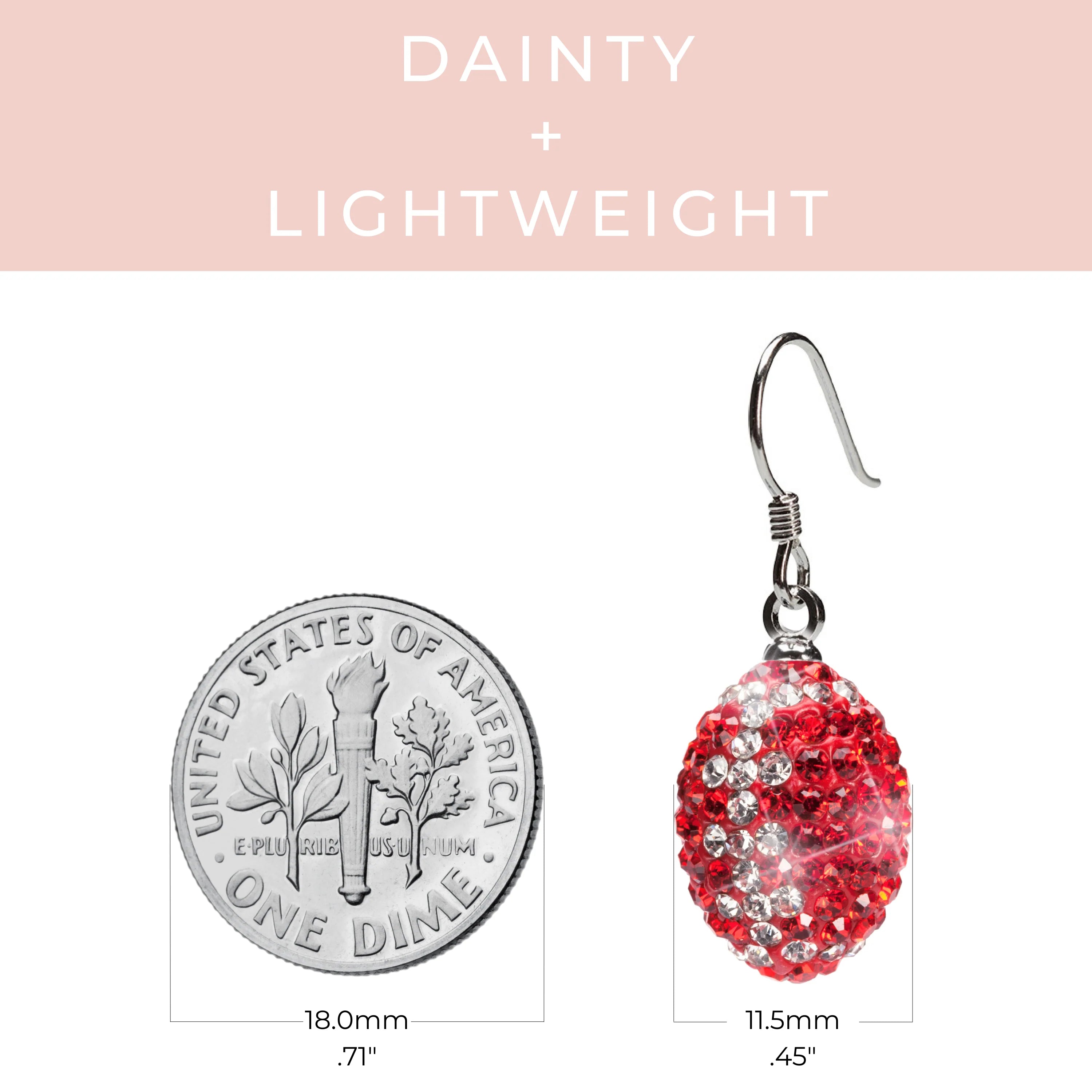 Crystal Football Earrings
