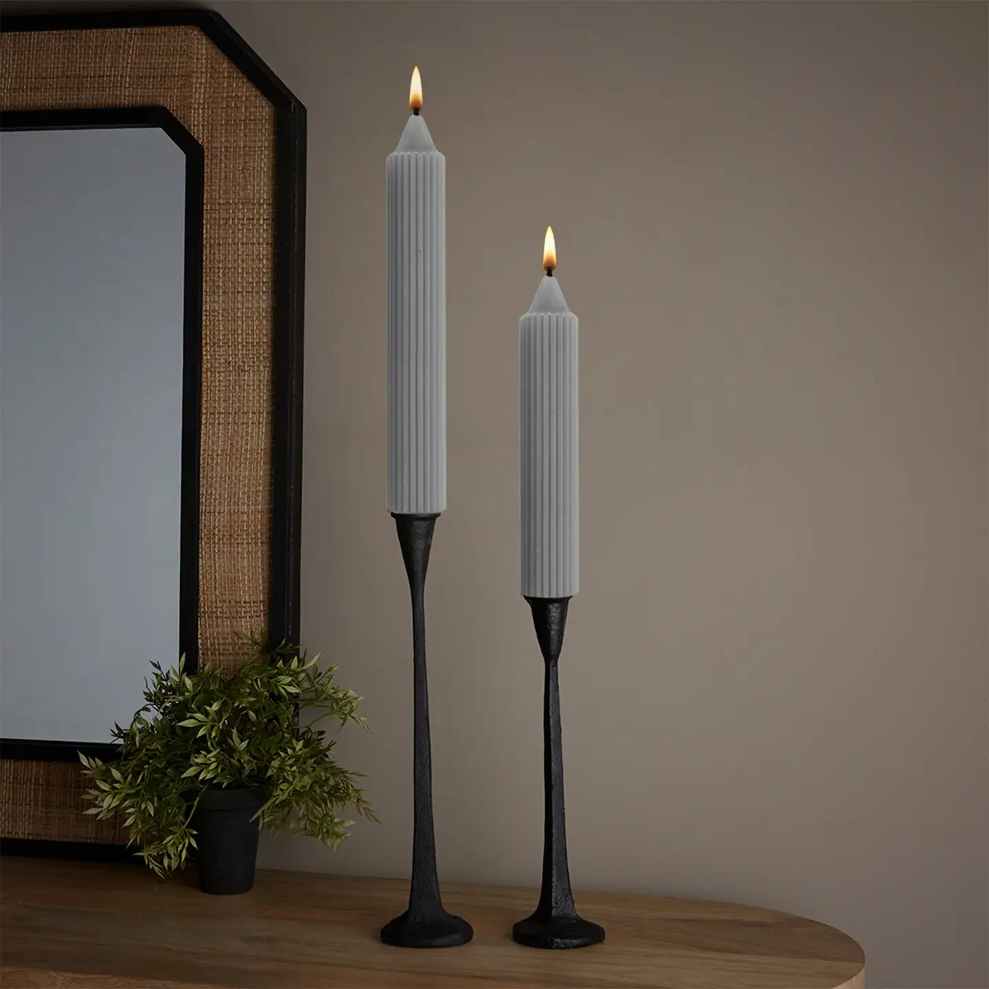 Root 7'' Grecian Taper Set of 4 Candles Platinum Light Blue