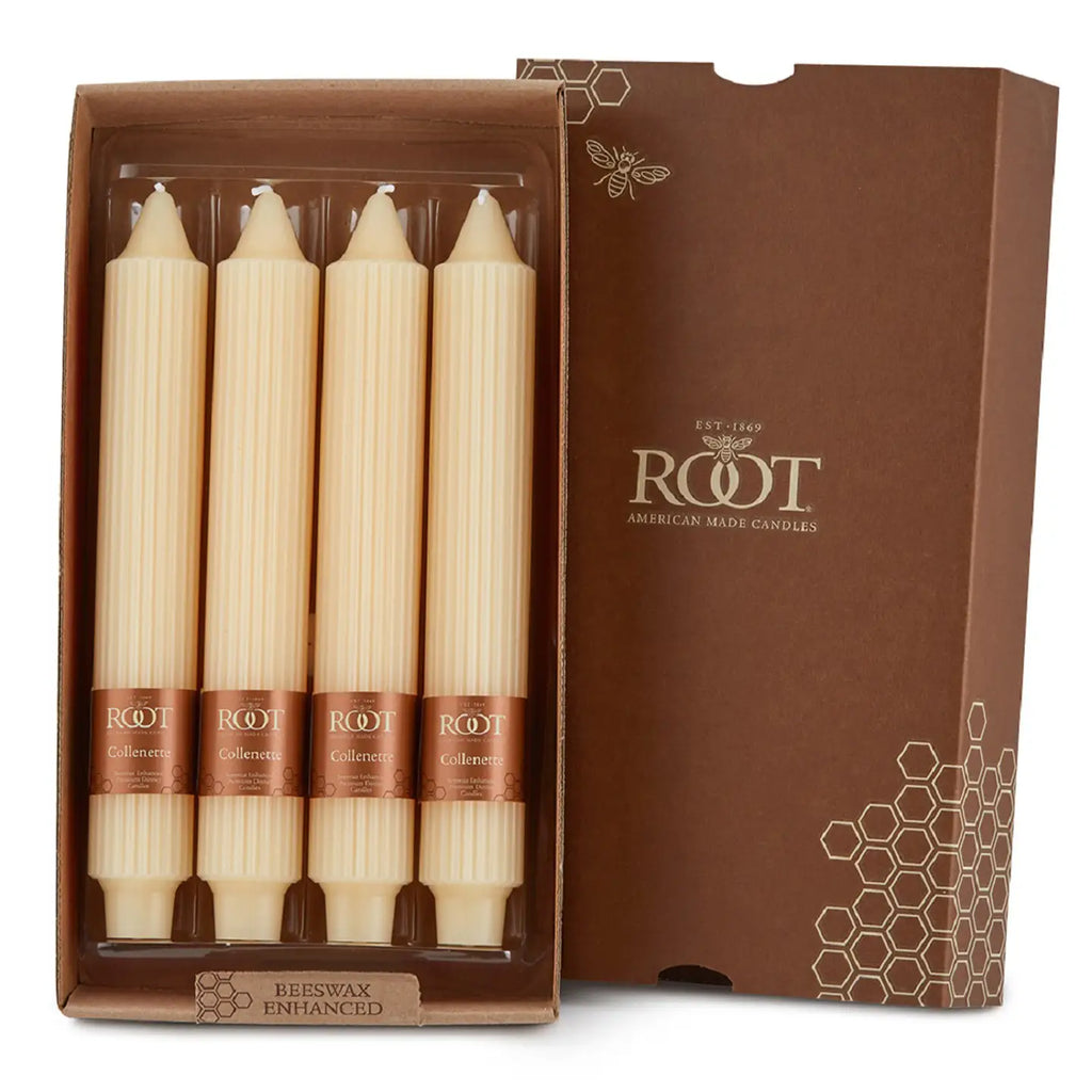 Root 9" Grecian Taper Set of 4 Candles Buttercream