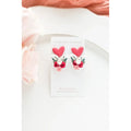 Red Floral Heart Handmade Earrings