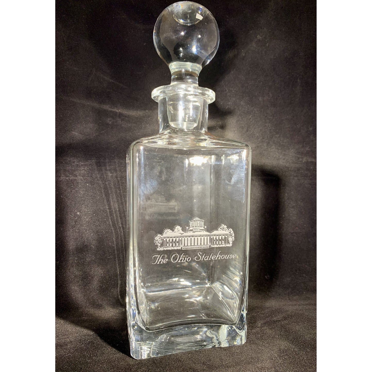 Statehouse Glass Etched Decanter