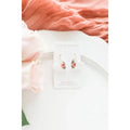 Floral White Hearts Handmade Earrings