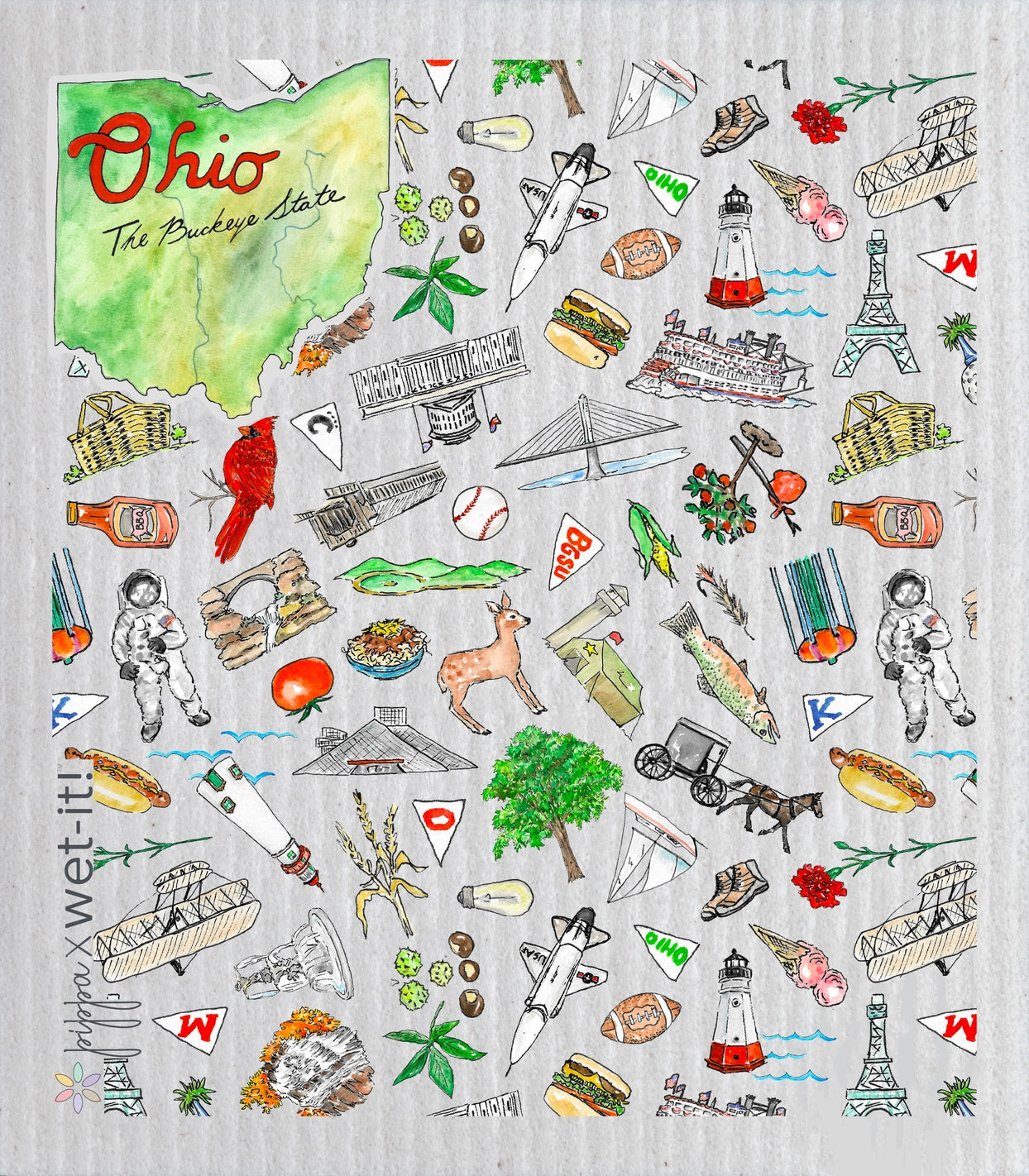 Ohio Wet it Dish Cloth