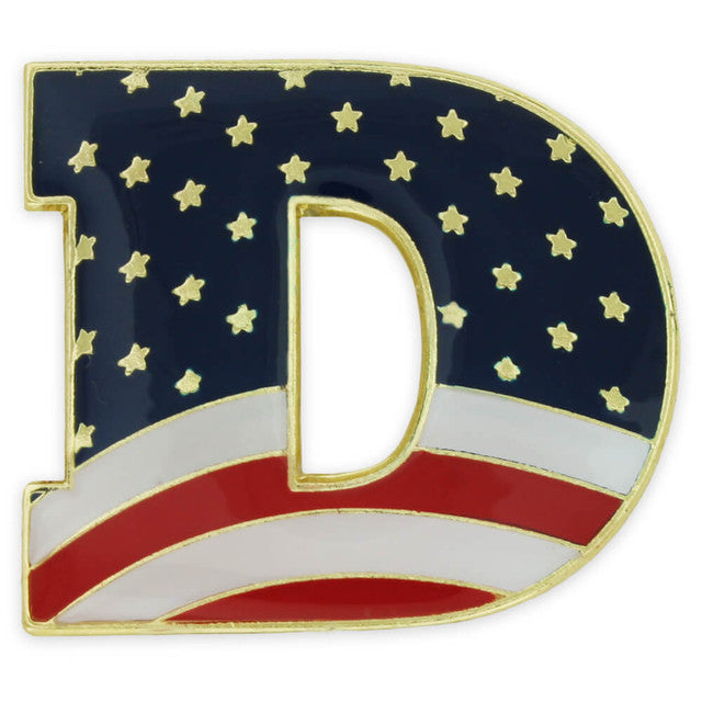 Democrat "D" Flag Lapel Pin