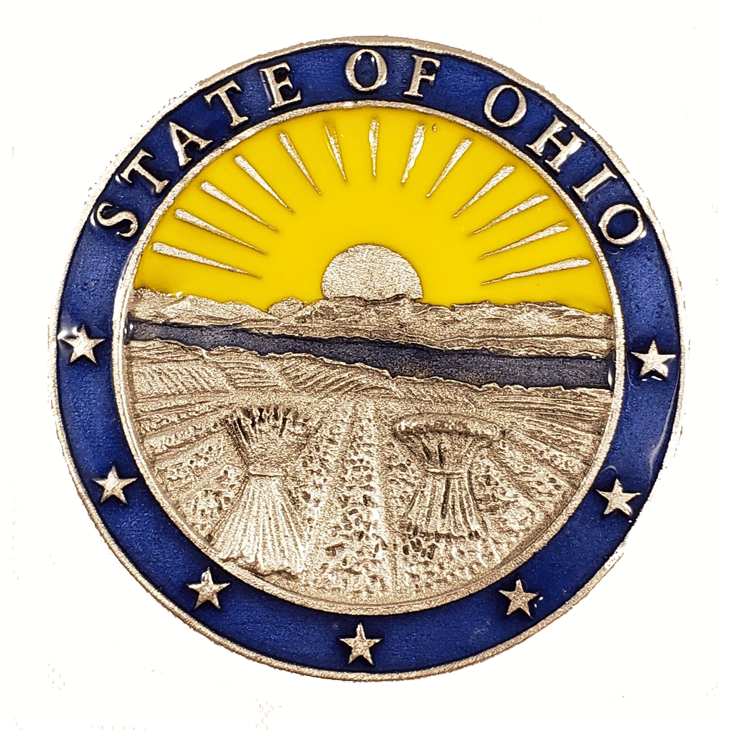 Pewter State Seal White Enamel Mug