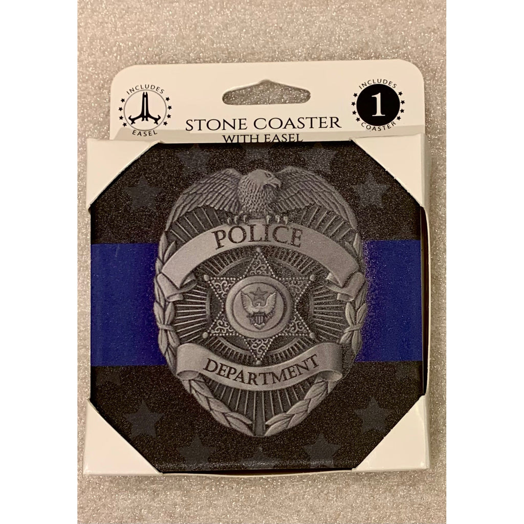 Military, Police & Firefighter Stone Coasters w/ Easel