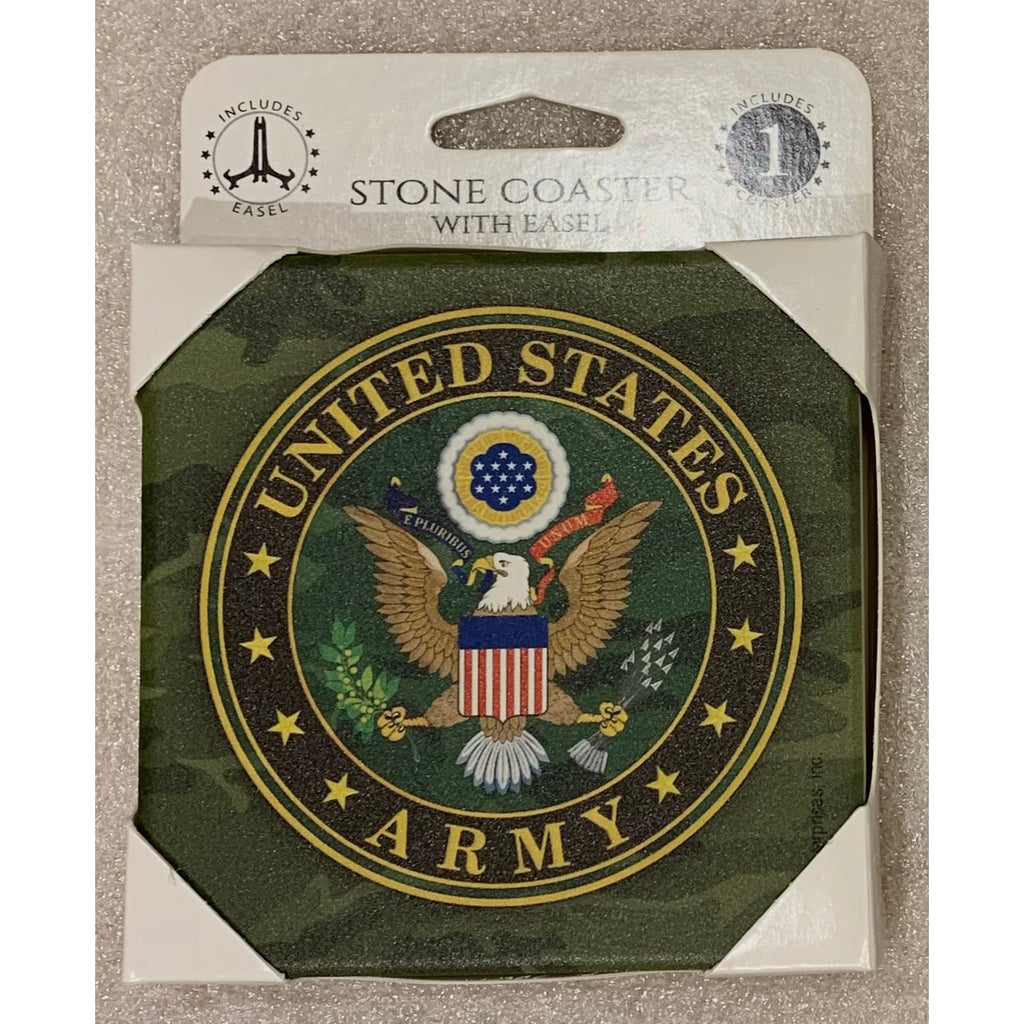 Military, Police & Firefighter Stone Coasters w/ Easel