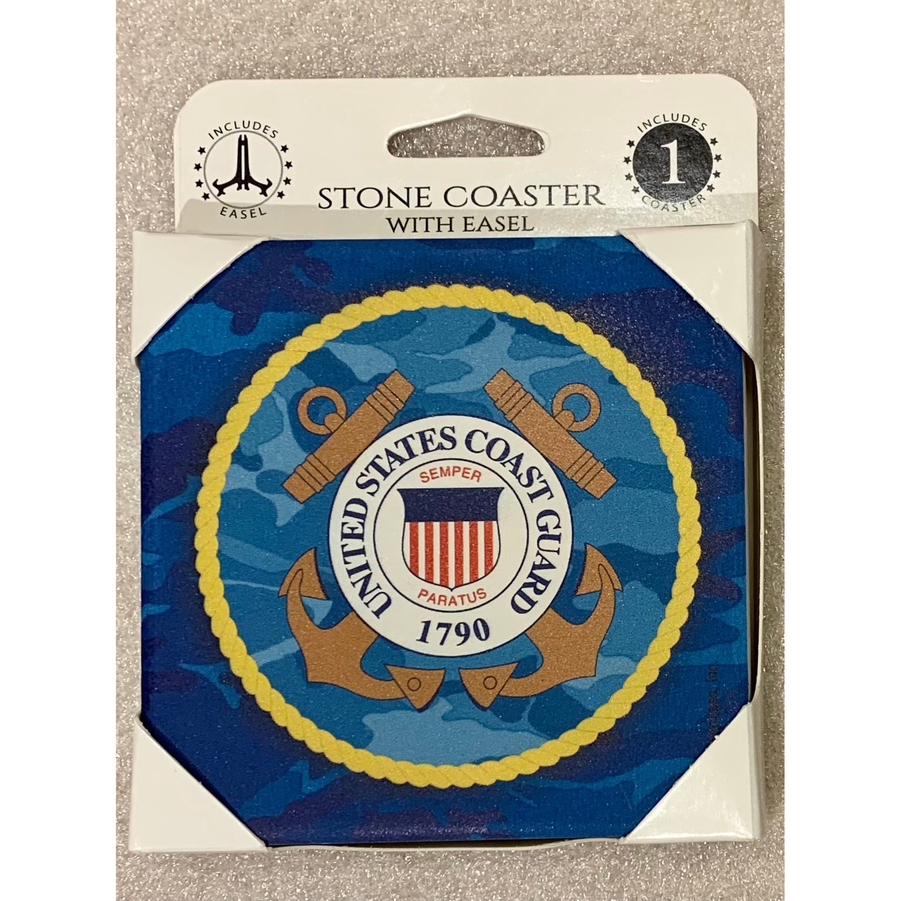 Military, Police & Firefighter Stone Coasters w/ Easel