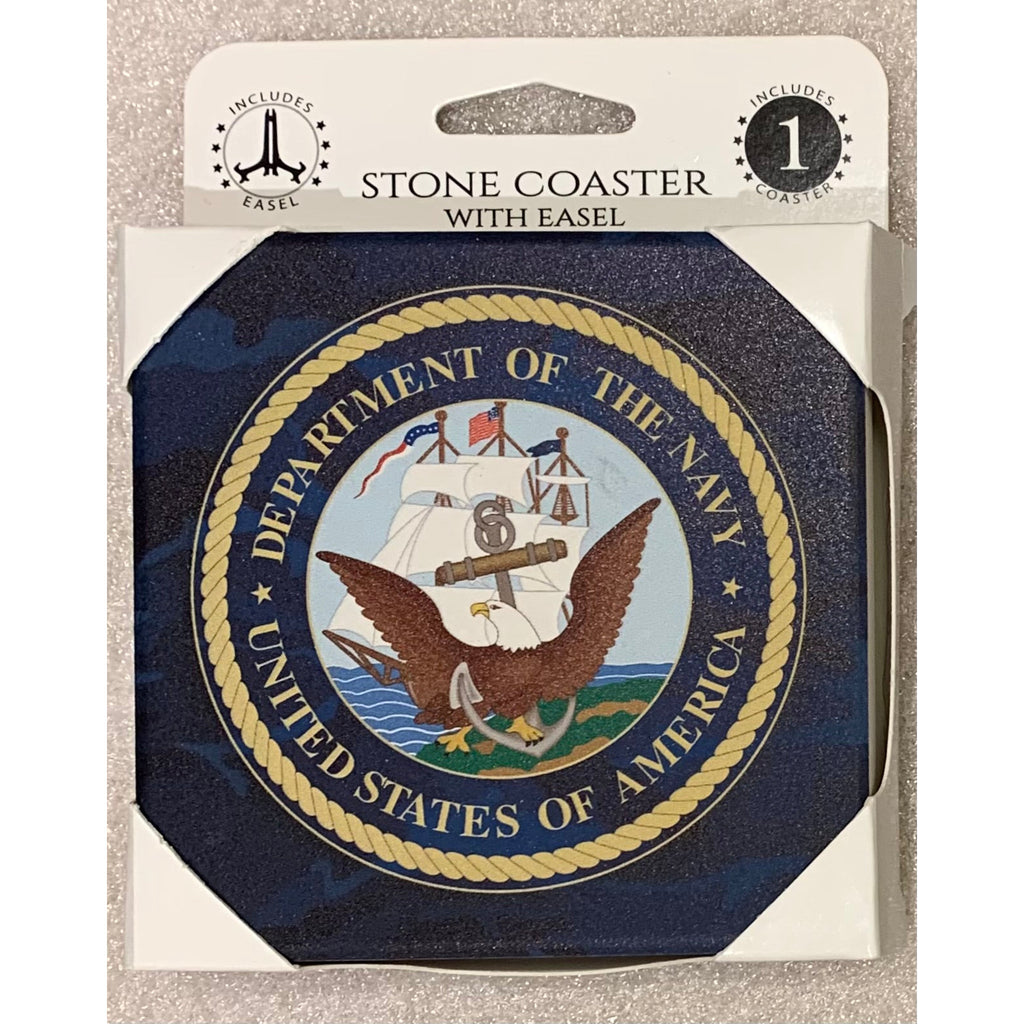 Military, Police & Firefighter Stone Coasters w/ Easel
