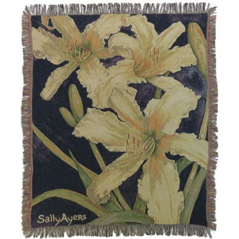 Midnight Day Lilies Throw