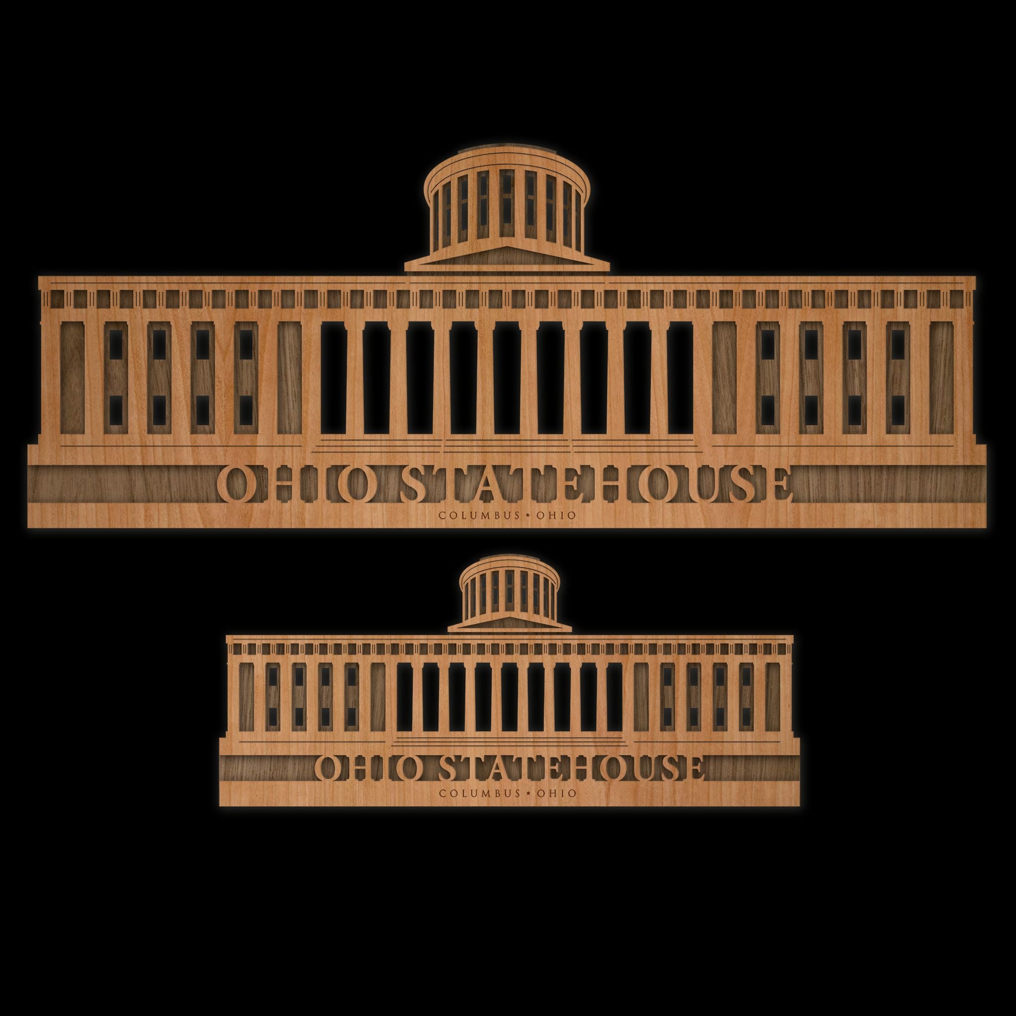 Laser Cut Wood Statehouse Wall Hanging Customization Available