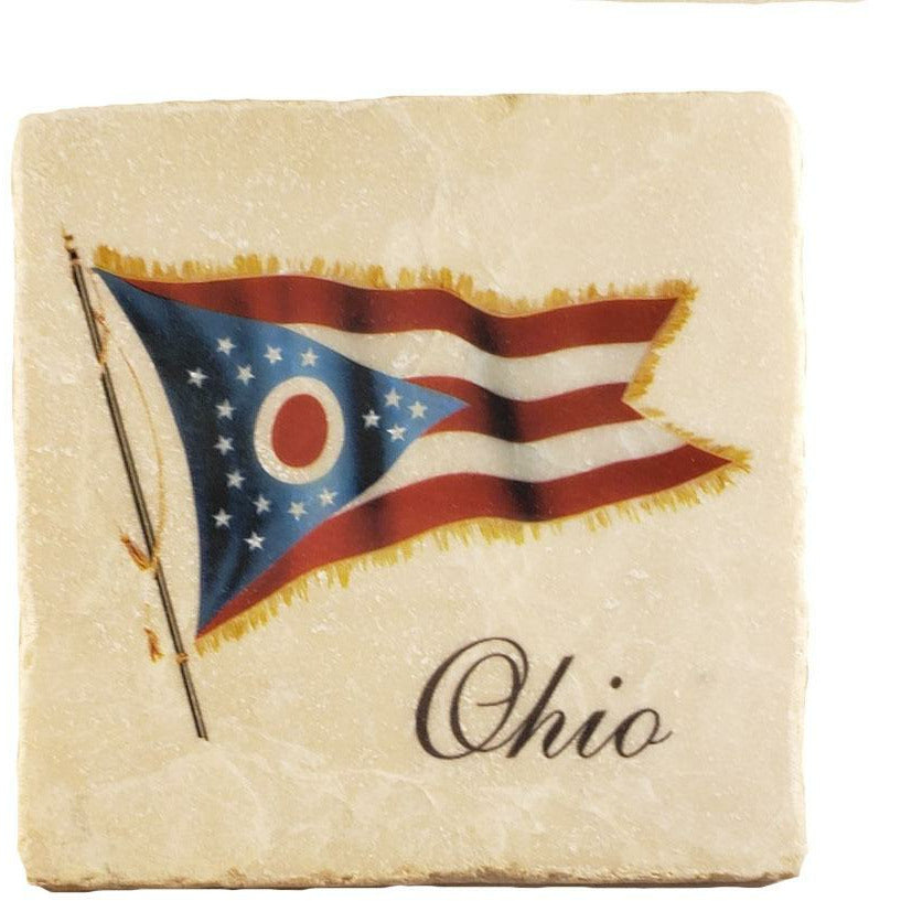 Single Ohio Flag Stone Coaster