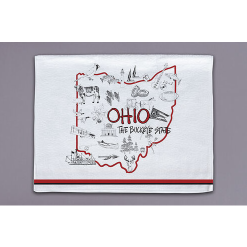 Ohio Map Hand Towel